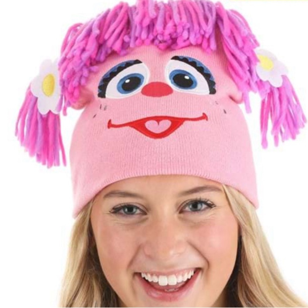 NEW Sesame Street Abby Cadabby Pink Winter Hat Pink Character Beanie for Kids